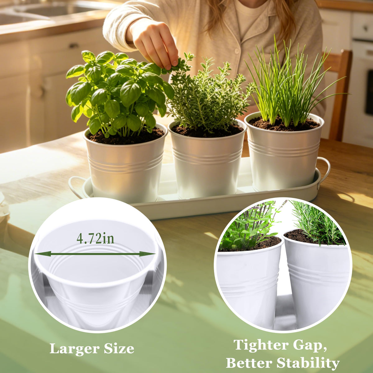 TCBWFY 0.4-inch drainage holes prevent overwatering and promote healthy root growth