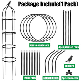 TCBWFY four-ring adjustable trellis adapts to different plant shapes.