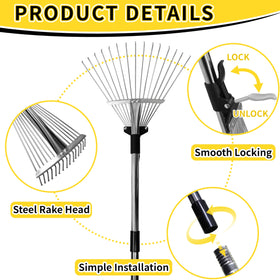 TCBWFY heavy-duty steel tines tackle dense leaf piles