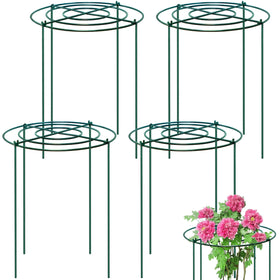 TCBWFY Peony Support Cage with 10-inch ring keeps tall blooms sturdy.