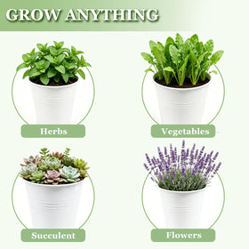 TCBWFY premium galvanized steel planters with white powder coating resist rust and fading