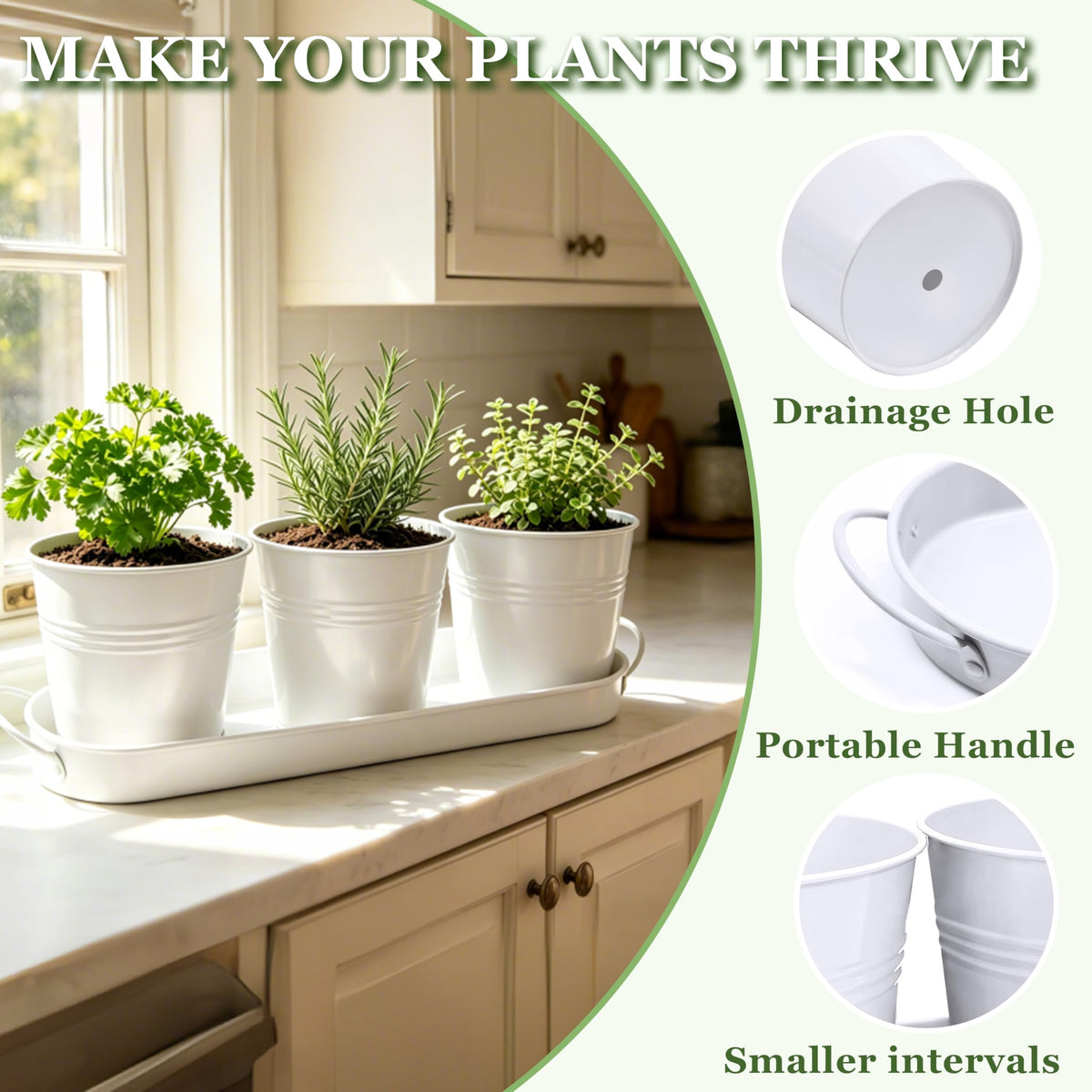 TCBWFY removable drip tray for easy relocation of plants around office or balcony