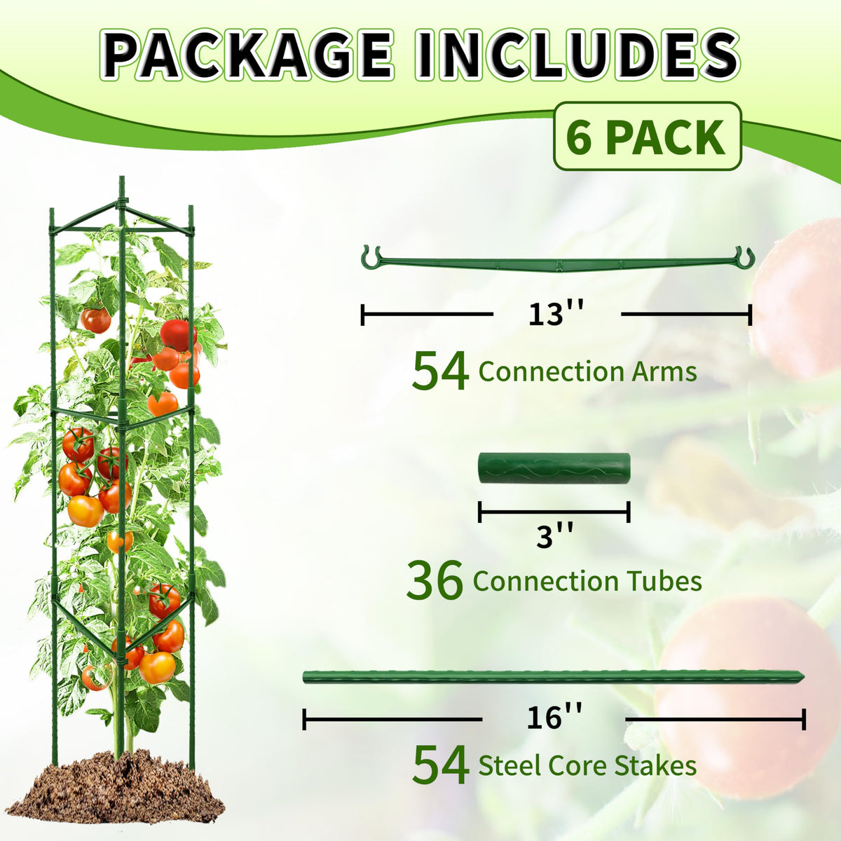 TCBWFY adjustable-height tomato cage stacks as plants grow