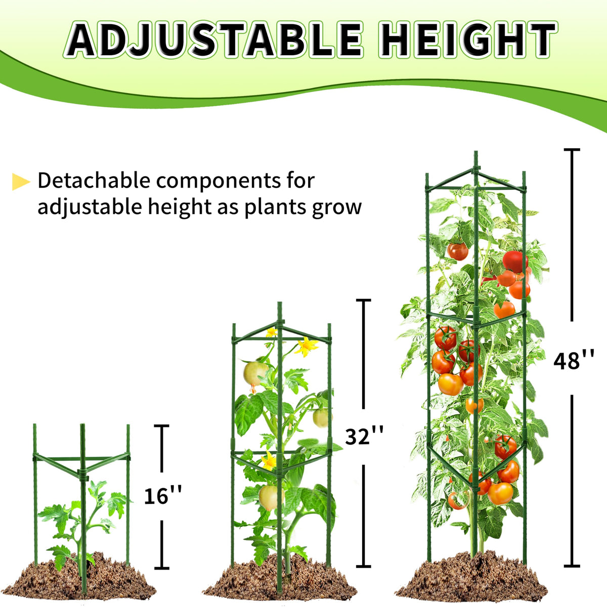 TCBWFY tomato cage for pots keeps vines upright in small spaces