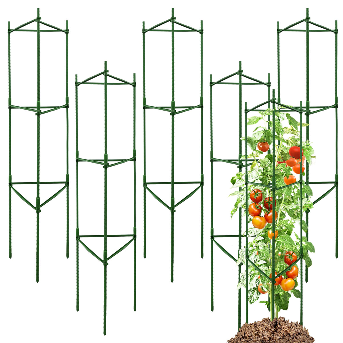 TCBWFY tomato cage heavy-duty supports tall plants without bending