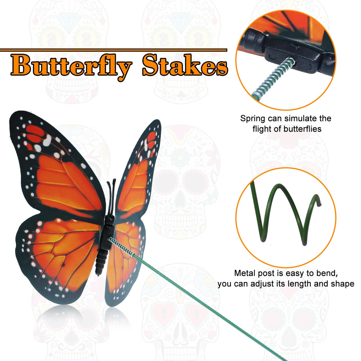 Tcevily 3D monarch butterfly stake moves with breeze for realism