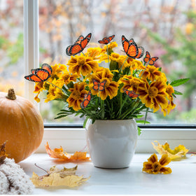Tcevily 60-piece monarch butterfly stakes pack for creative arrangements