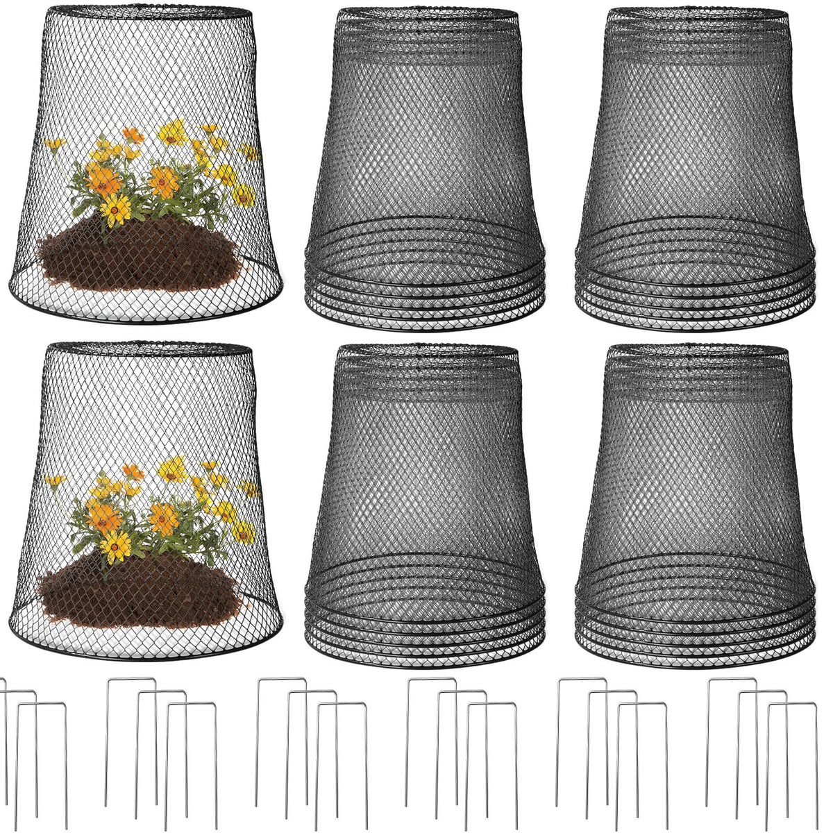 Tcevily 8-pack cloche 14in base protects seedlings from pests while enabling air circulation.