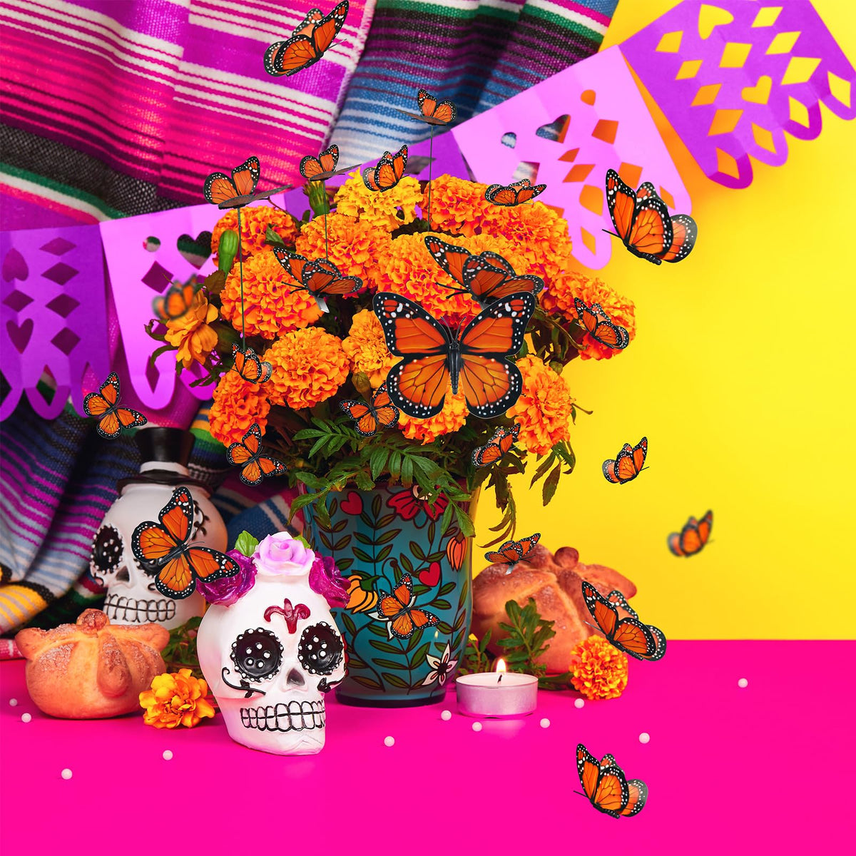 Tcevily Halloween decor butterfly stake enhances outdoor party setups