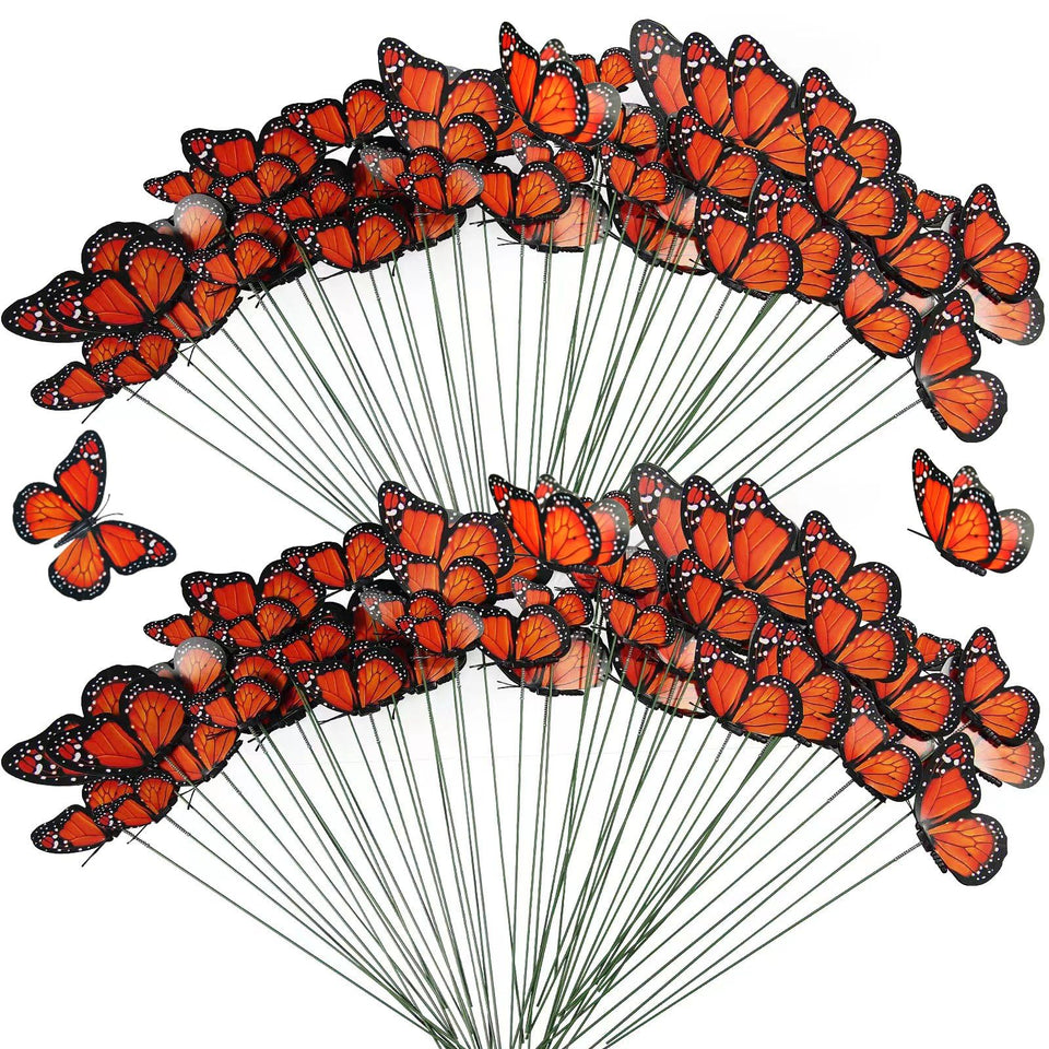 Tcevily monarch butterfly stake displays outdoors in four sizes for versatile garden accents