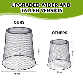 Tcevily plant protector cages outdoors safeguard vegetables and herbs with durable vinyl-coated wire.