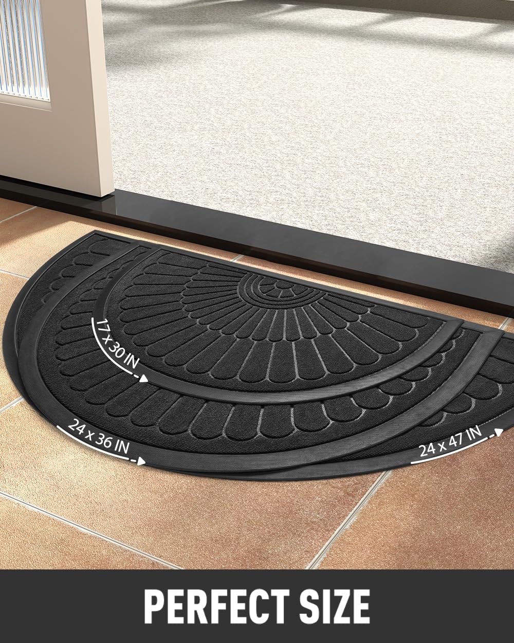 Tchdio all-weather door mat supports indoor or outdoor entry