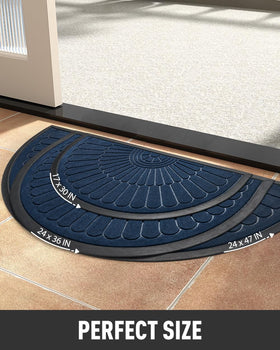 tchdio all-weather blue door mat for indoors and outdoors