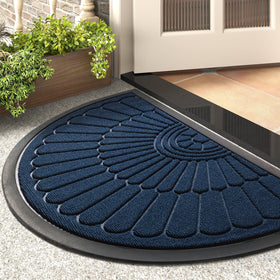 tchdio blue semicircular door mat traps dirt at the entry