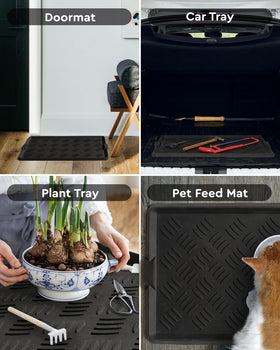 Tchdio entryway mud tray works indoors and outdoors for seasonal messes.