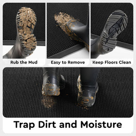 tchdio front door mat easy-clean surface resists stains and cleans quickly.