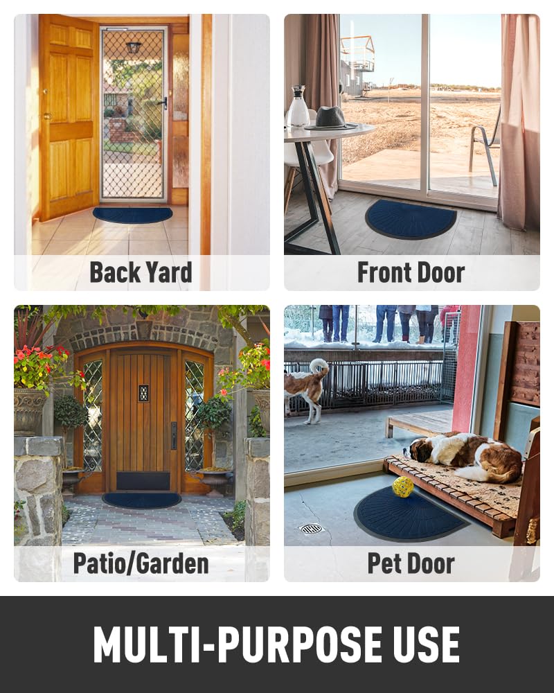 tchdio pet-friendly blue mat keeps muddy paws off floors