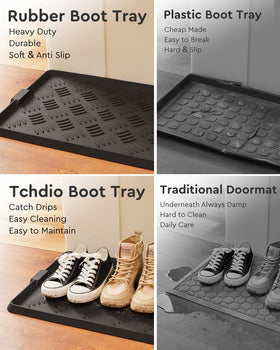 Tchdio boot tray used outdoors catches moisture, protecting floors.