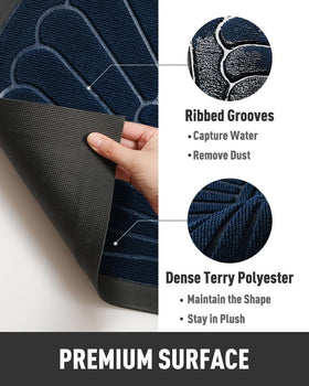 tchdio beveled blue semicircular door mat for non-slip safety