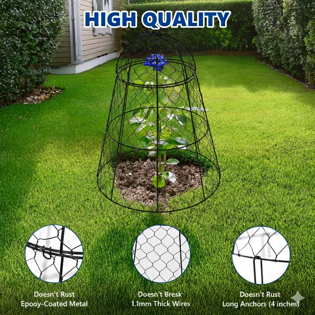 Tcomhk garden cloches arranged in a garden layout for plant protection