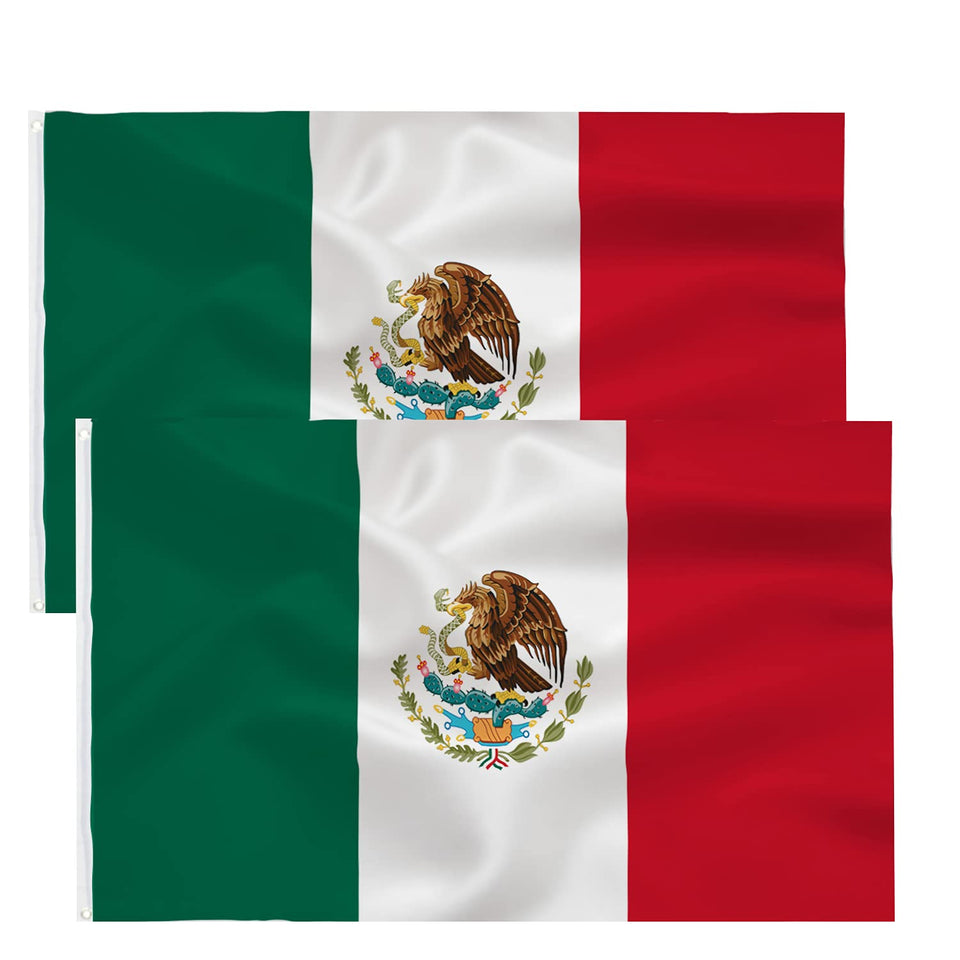 TCTOHZNG 2-pack Mexico flag 3x5ft draped display adds vibrant color for events.