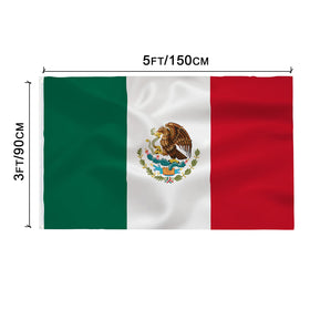 TCTOHZNG Mexico flag polyester durable in sunlight for outdoor use.