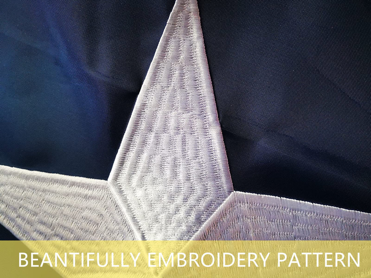 TCTOHZNG flag has brass grommets for easy hanging.
