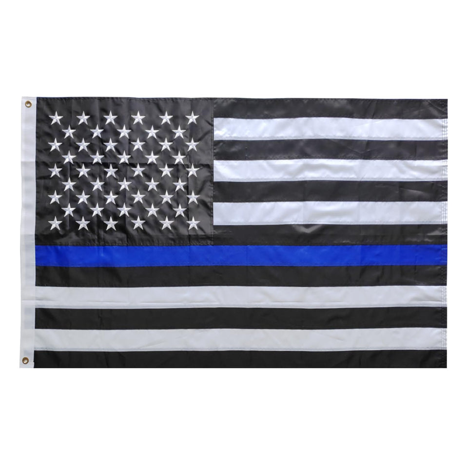 TCTOHZNG Thin Blue Line Flag 2x3ft with embroidery for home display.