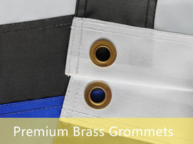 Brass grommets on the TCTOHZNG flag for secure hanging and easy mounting.