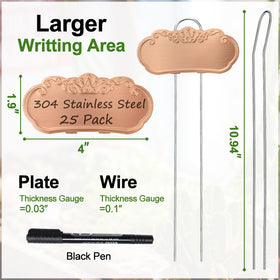 Tilted TCYPUHL gold label enables easy reading while tending plants