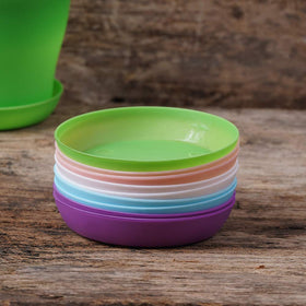 TDHDIKE blue mini flower pot with tray, ideal for small herb or seedling starters.