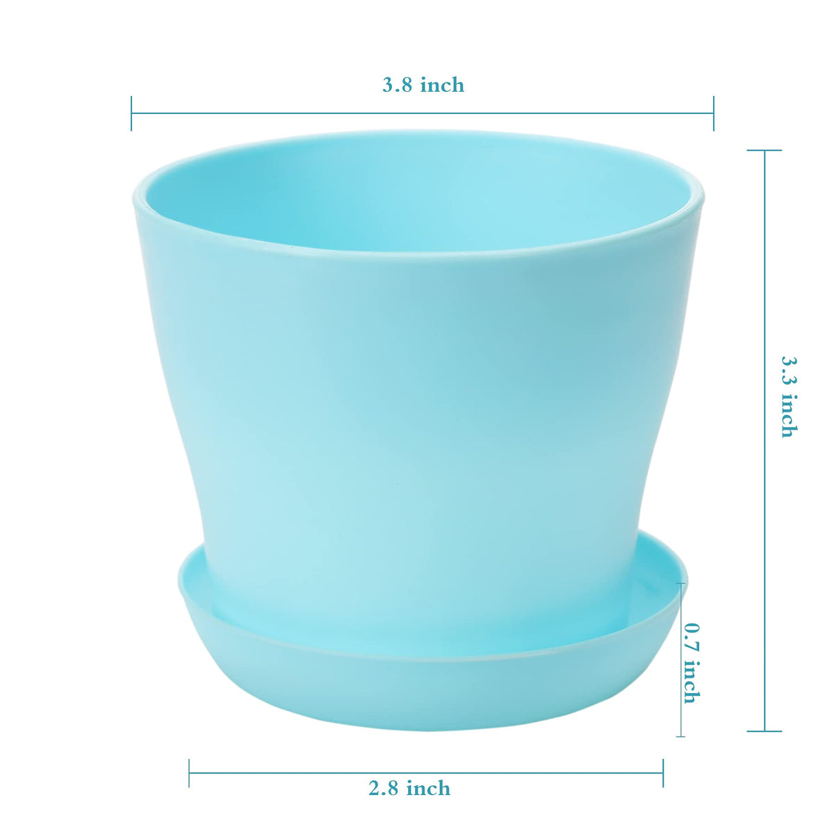 TDHDIKE white mini flower pot with tray, keeps windowsills tidy and colorful.
