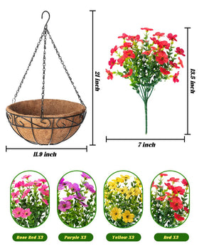 TDHDIKE rattan basket with metal chains adds rustic outdoor charm