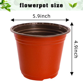 TDHDIKE red 6-inch plastic pots ideal for indoor and outdoor plant propagation.