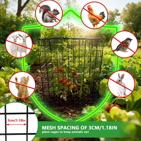 TDMCKRSHWAY Ground stakes ensure cages stay in place even in wind.