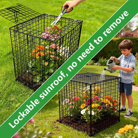 TDMCKRSHWAY Package includes two cages, clips, ties, and stakes for ready use.