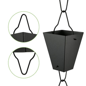 TE DEUM decorative replacement for large downspouts with rain chain.