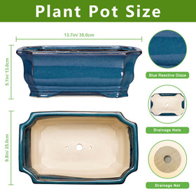 Close-up of Teagas Bonsai Pot drainage hole for root-friendly drainage.
