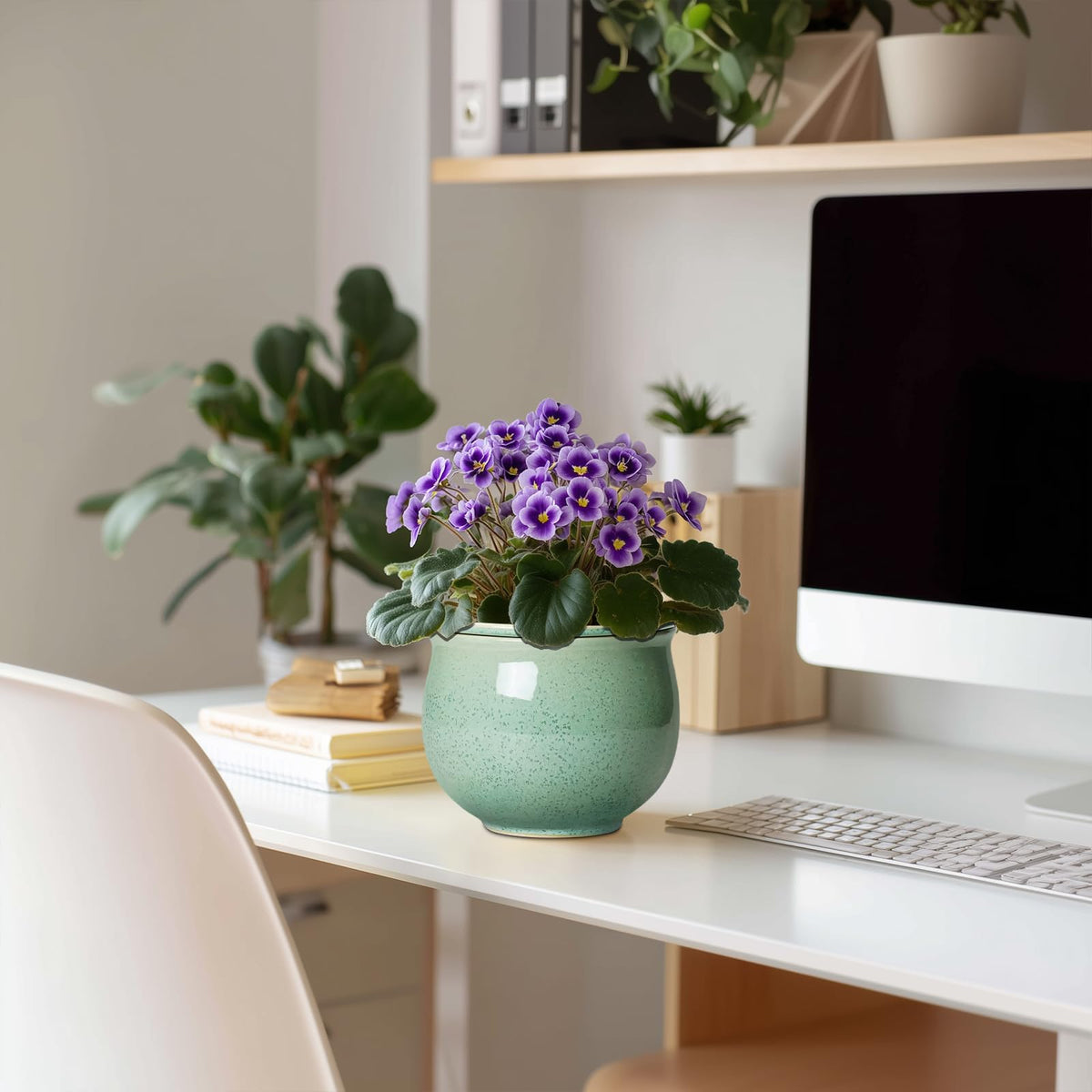 Teagas ceramic pot glazed interior-exterior offers a polished look for stylish home decor.