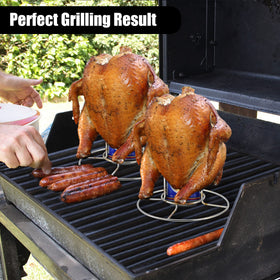 TeamFar chicken holder dishwasher-safe cleaning with mirror-finish surface