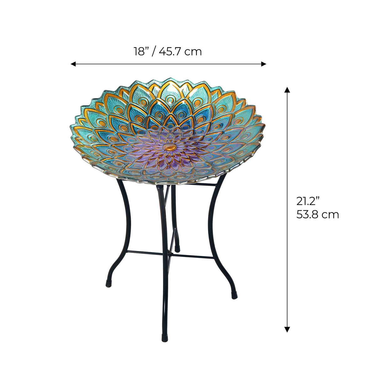 Teamson Home bird bath bowl can hold water or seeds for birds.