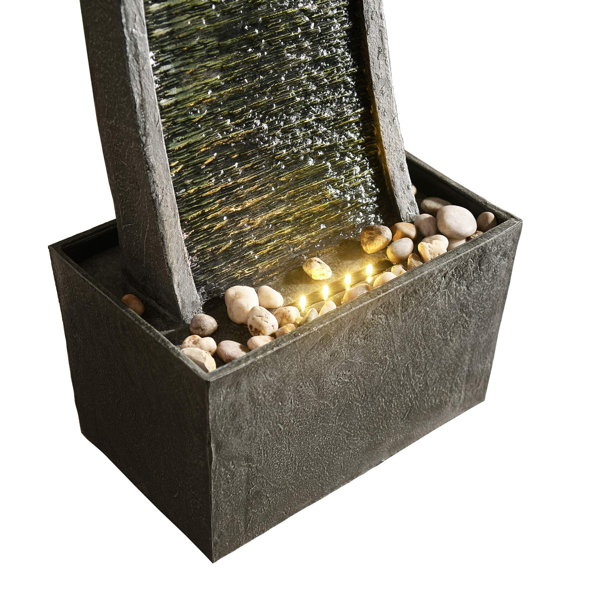 Teamson Home black and stone gray finish adds modern style.