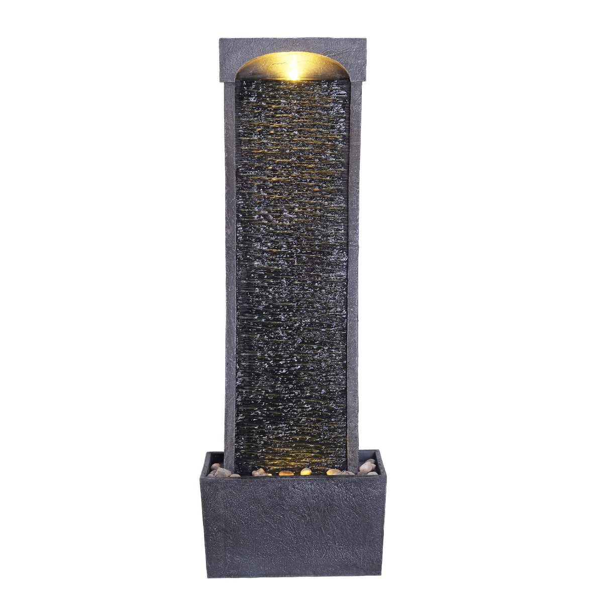 Teamson Home 38.58-inch fountain suitable for indoor or outdoor spaces.