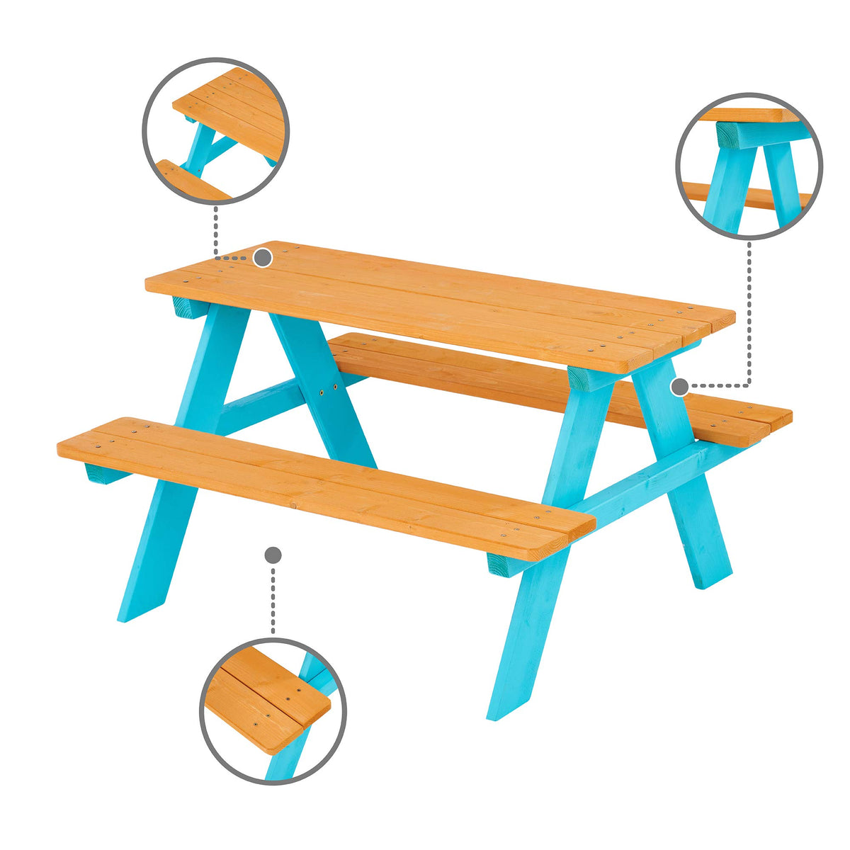 Classic Teamson Kids A-frame design adds durable style to outdoor space.