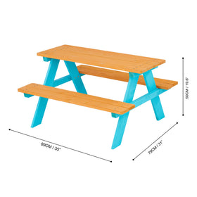 Eco-friendly weather-resistant finish on the Teamson Kids table protects outdoor use.
