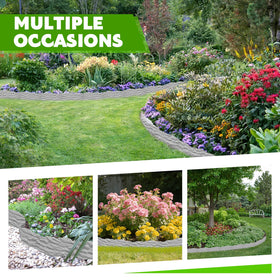 TEANTECH marbled edging creates a polished yard look with mulch and gravel