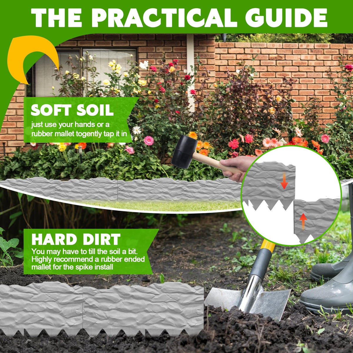 TEANTECH versatile outdoor border for beds, lawns, and walkways