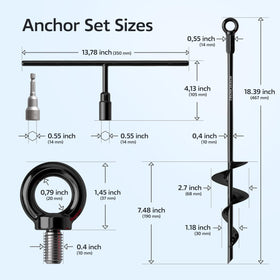 TECH2EACH ground anchor penetrating soil demonstrating secure hold.