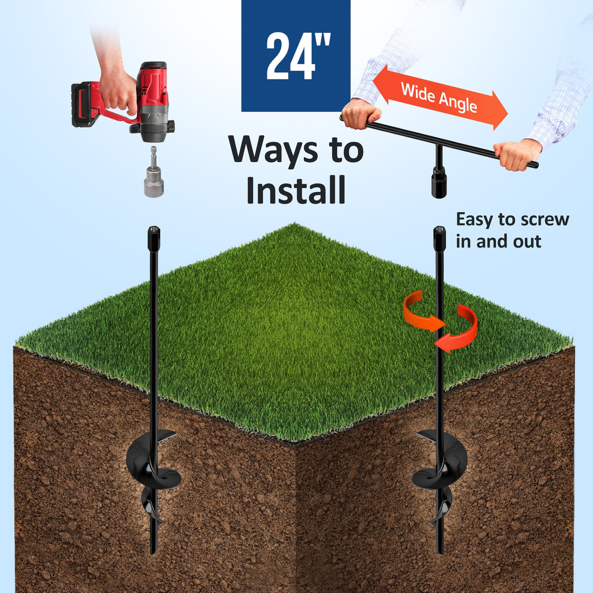 TECH2EACH heavy-duty screw-in anchors provide strong wind resistance