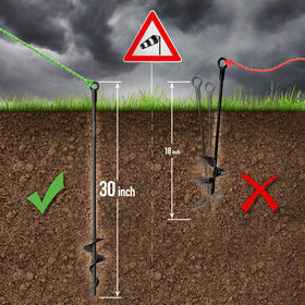 Tech2Each spiral auger anchor provides deep grip for stable tents and structures.